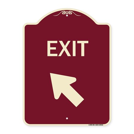 Signmission Exit Exit with Left Arrow Heavy-Gauge Aluminum Architectural Sign, 24" H, 18" L, BU-1824-24032 A-DES-BU-1824-24032